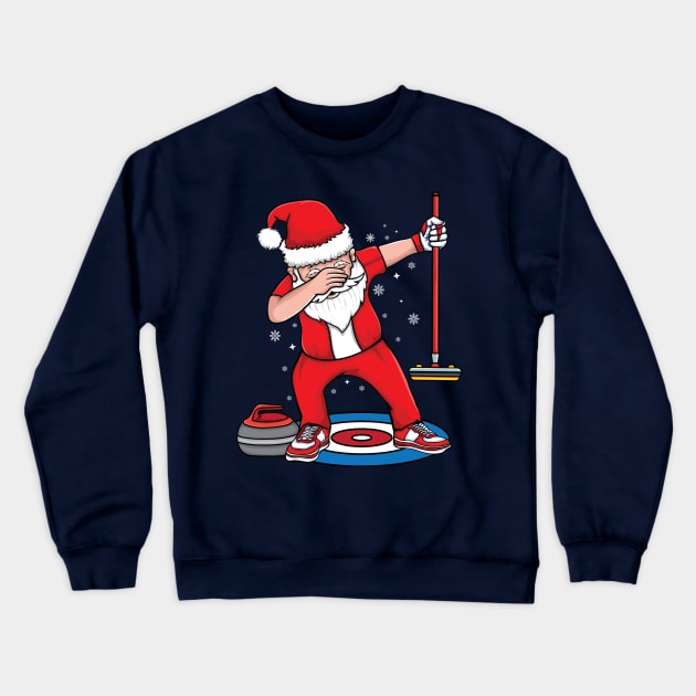 Dabbing Santa Curling player curling Broom curler Curling Crewneck Sweatshirt by UNXart